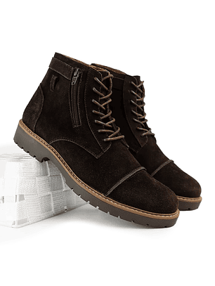 Botas para hombres en cuero carnaza color café oscuro - BRODGAR