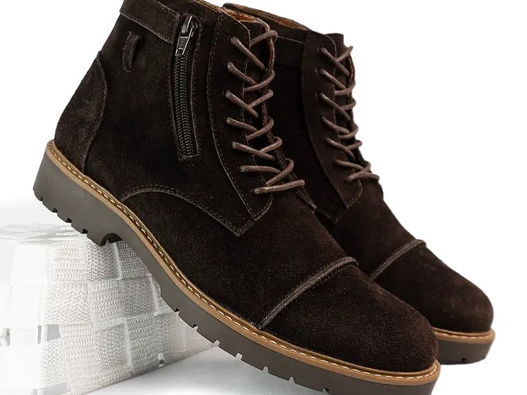 Botas para hombres en cuero carnaza color café oscuro - BRODGAR 2