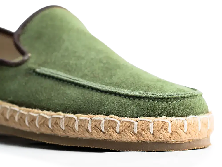 Alpargatas Celt en cuero carnaza - Color verde oliva 5