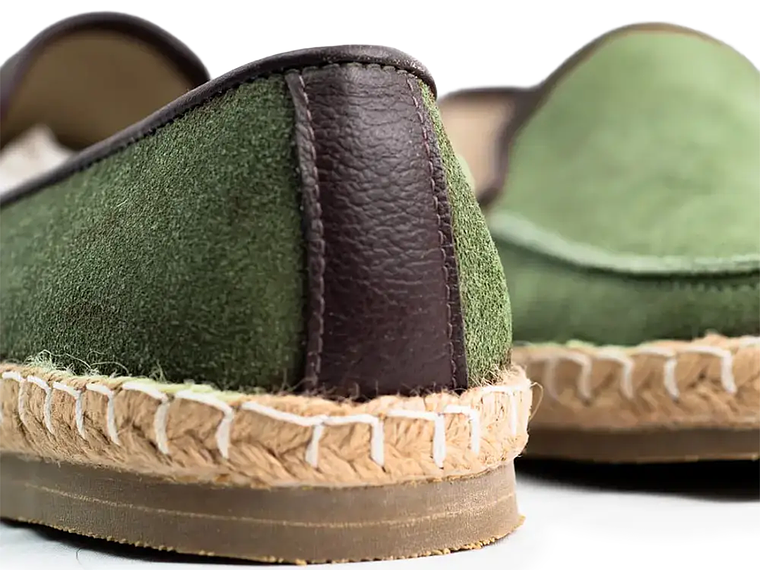 Alpargatas Celt en cuero carnaza - Color verde oliva 4