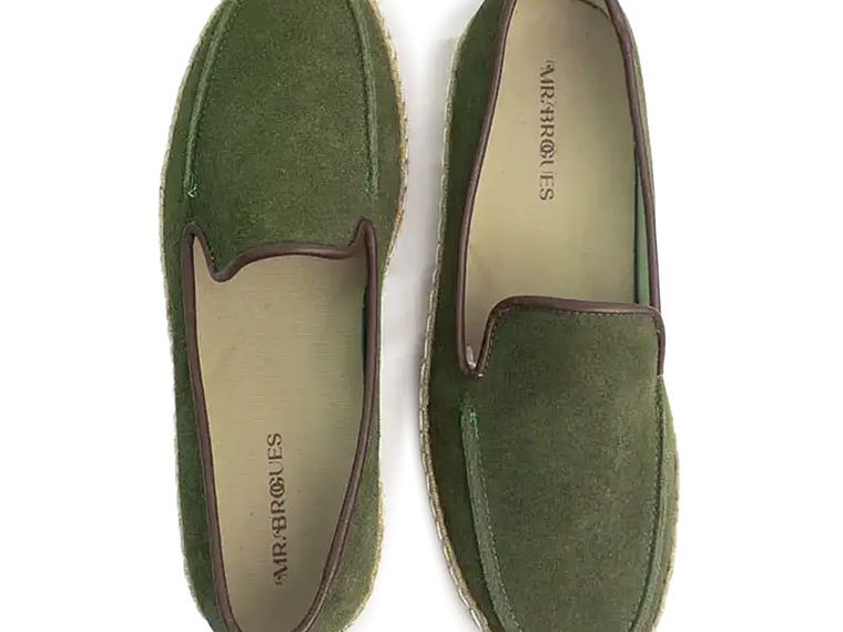 Alpargatas Celt en cuero carnaza - Color verde oliva 3