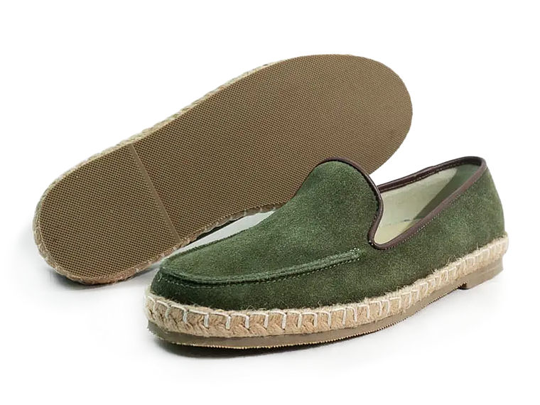 Alpargatas Celt en cuero carnaza - Color verde oliva 2
