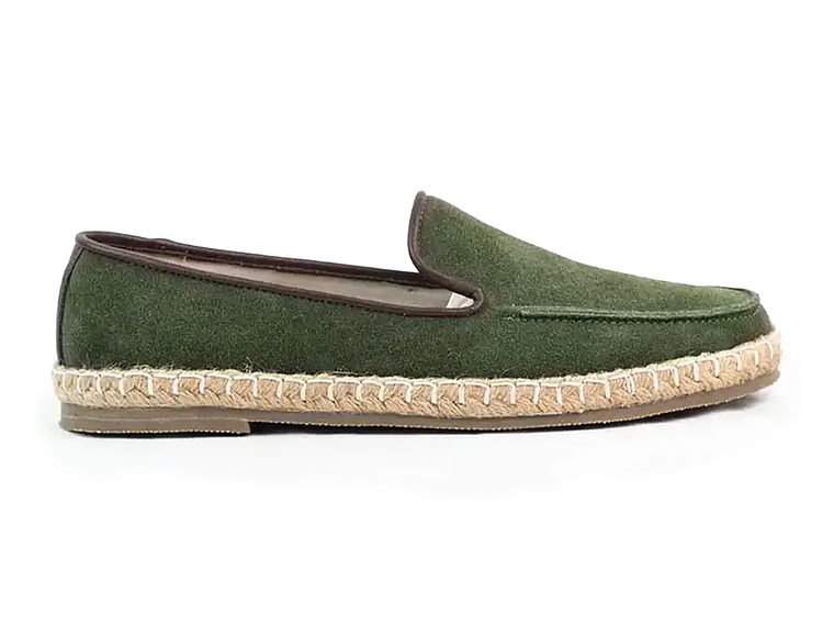 Alpargatas Celt en cuero carnaza - Color verde oliva 1