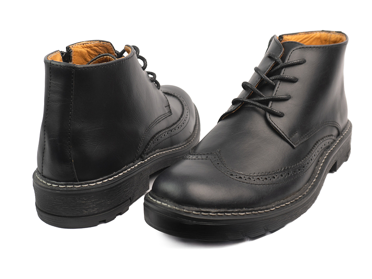 Botas para hombre en cuero con cremallera color negro - FINN 3
