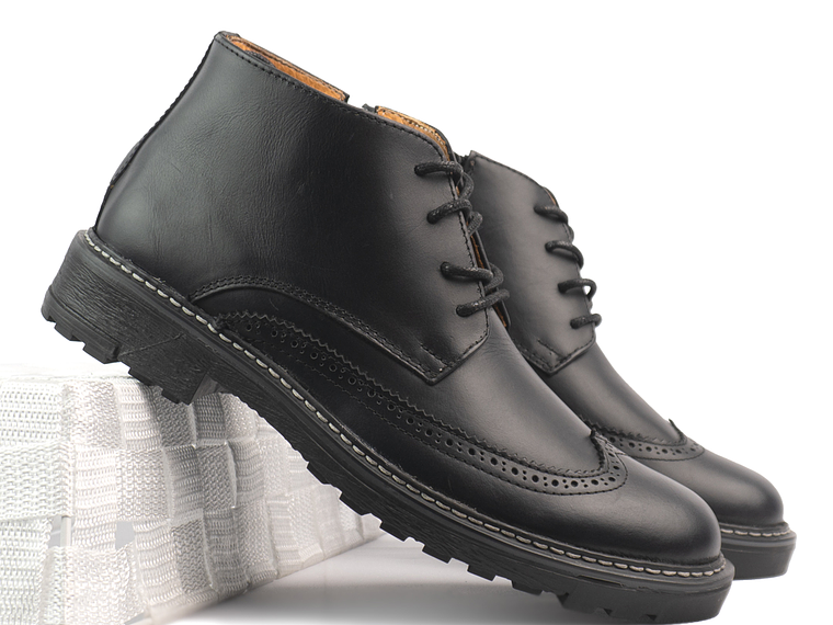 Botas para hombre en cuero con cremallera color negro - FINN 2