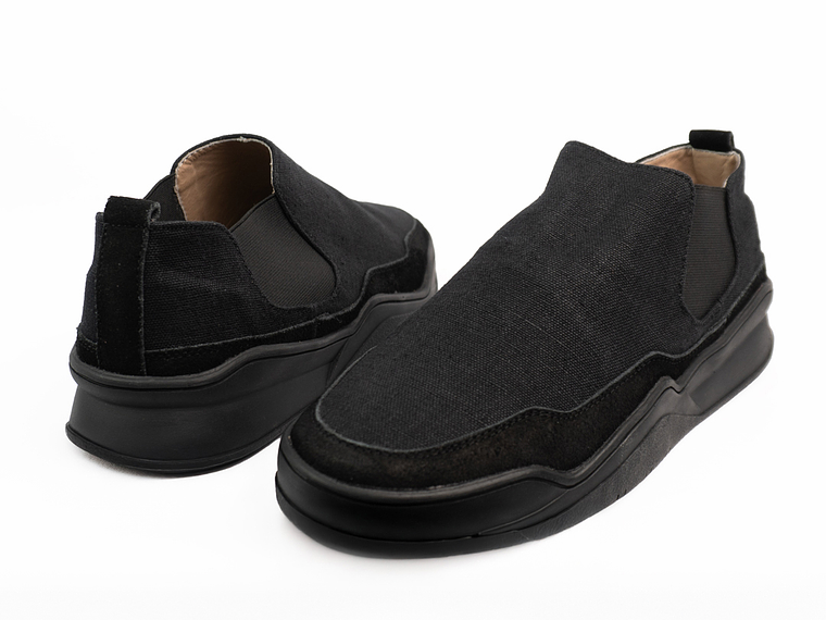 Tenis para hombre tipo bota en materiales eco - BAT - Color negro 3