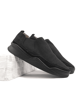 Tenis para hombre tipo bota en materiales eco color negro - BAT