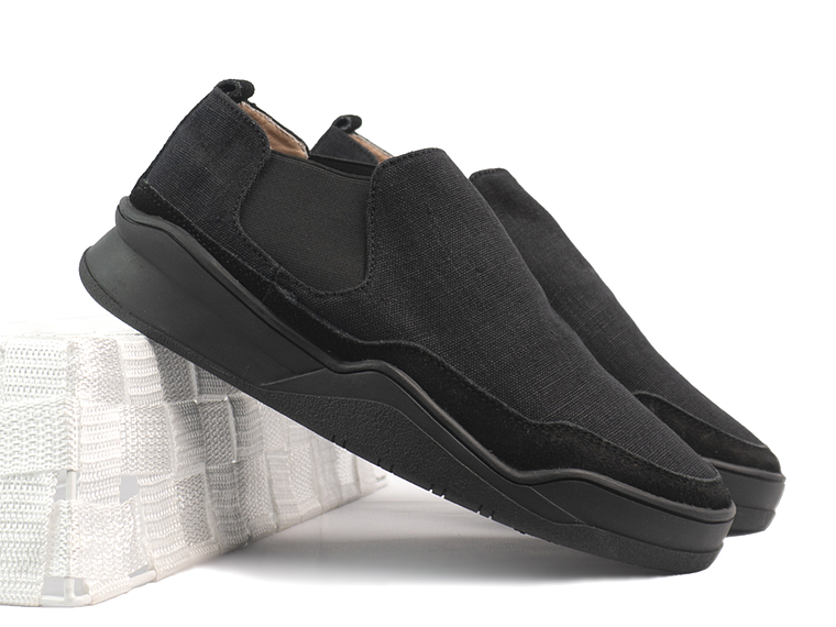 Tenis para hombre tipo bota en materiales eco - BAT - Color negro 2