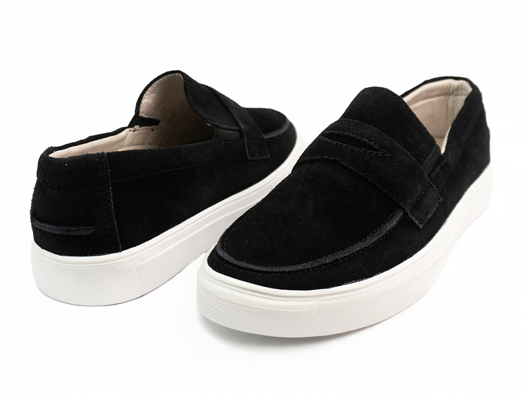 Mocasines para hombre en cuero carnaza - LORNE - Color negro 3