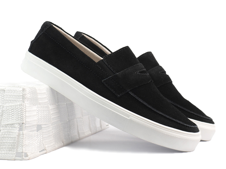 Mocasines para hombre en cuero carnaza - LORNE - Color negro 2