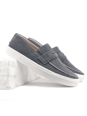 Mocasines para hombre en cuero carnaza - LORNE - Color gris