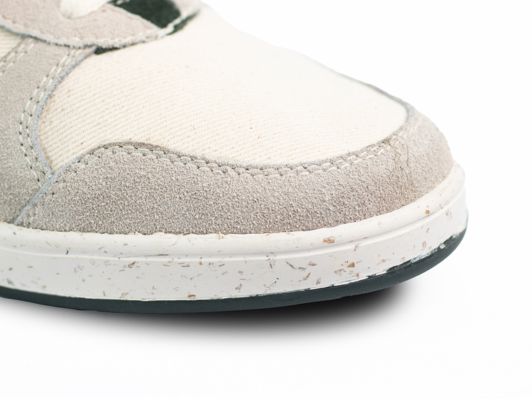 Tenis Trossash en cuero carnaza - Color gris con verde 5