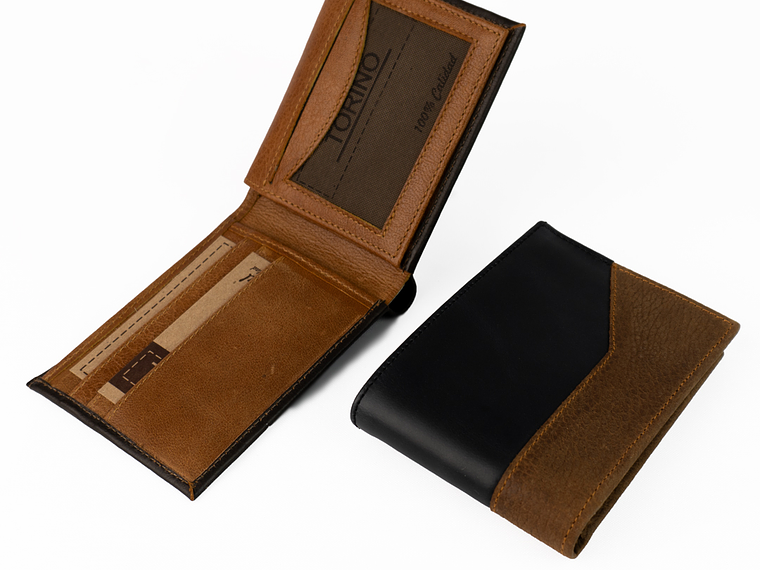 Billetera To Brogues en cuero bicolor 3