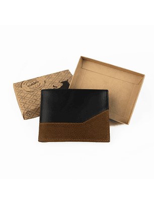 Billetera To Brogues en cuero bicolor