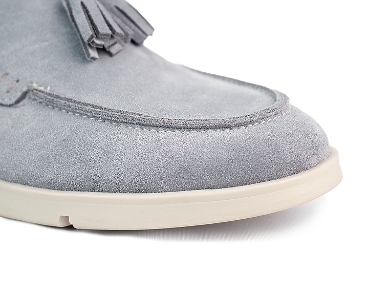 Mocasines para hombre en cuero carnaza - TARTÁN - Color gris 5