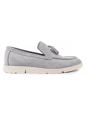 Mocasines para hombre en cuero carnaza - TARTÁN - Color gris