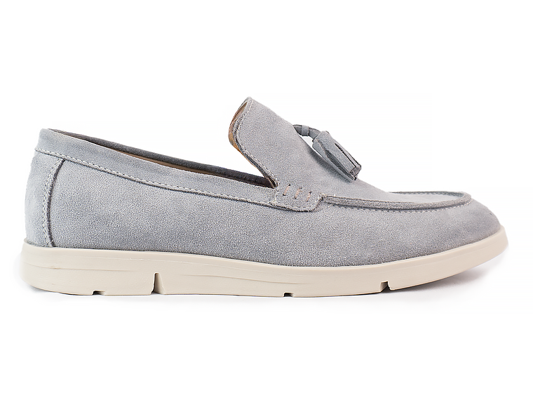 Mocasines para hombre en cuero carnaza - TARTÁN - Color gris 1