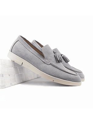 Mocasines para hombre en cuero carnaza - TARTÁN - Color gris