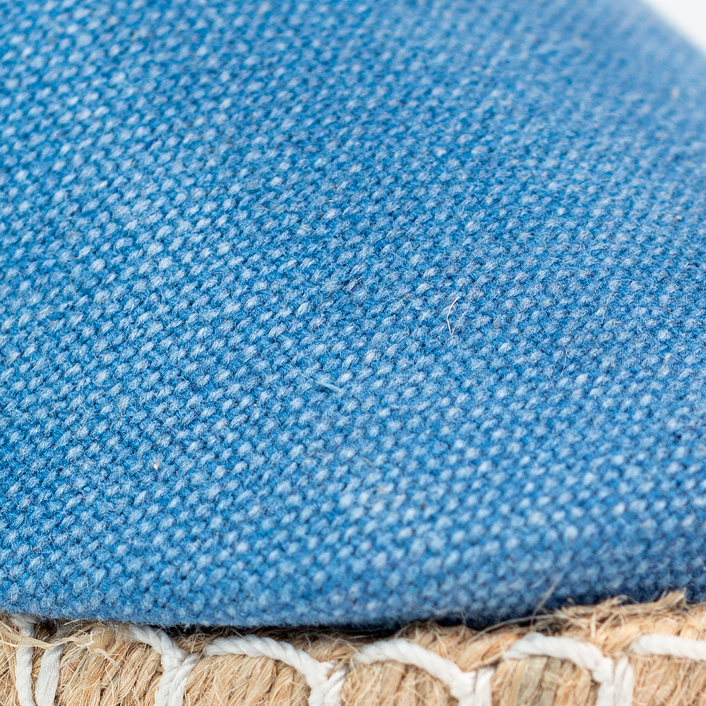 Alpargatas mujer en lona de algodón recuperado accesorio cadena color azul