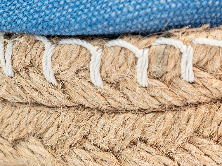 Alpargatas mujer en lona de algodón recuperado accesorio cadena color azul 7