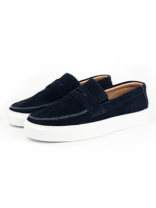 Mocasines para hombre en cuero carnaza - LORNE - Color azul