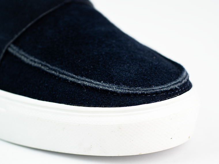 Mocasines para hombre en cuero carnaza - LORNE - Color azul 5