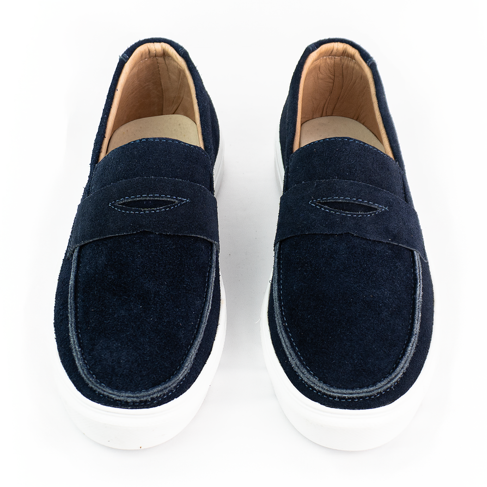 Mocasines para hombre en cuero color azul - LORNE