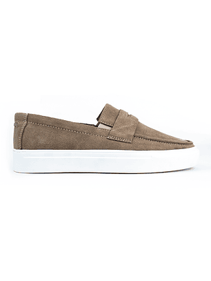 Mocasines para hombre en cuero carnaza - LORNE - Color beige oscuro