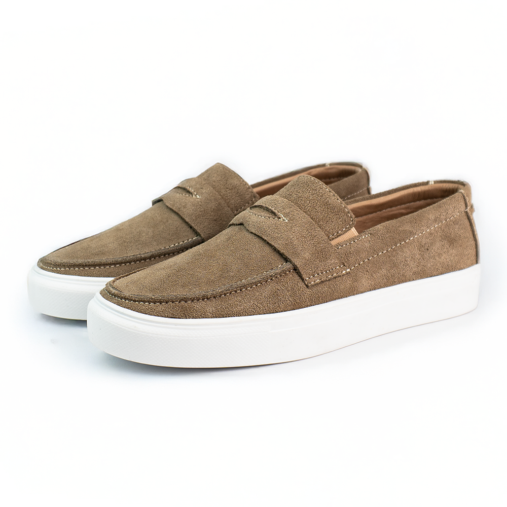 Mocasines para hombre en cuero color beige oscuro - LORNE