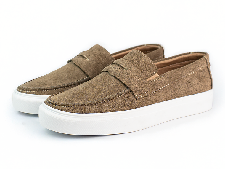 Mocasines para hombre en cuero carnaza - LORNE - Color beige oscuro 3