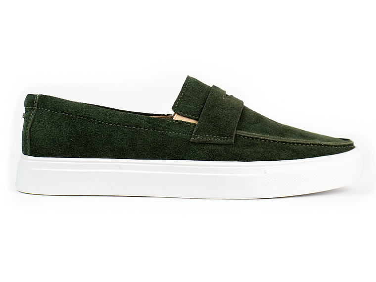 Mocasines para hombre en cuero carnaza - LORNE - Color verde esmeralda 1