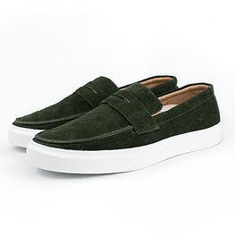 Mocasines para hombre en cuero color verde esmeralda - LORNE