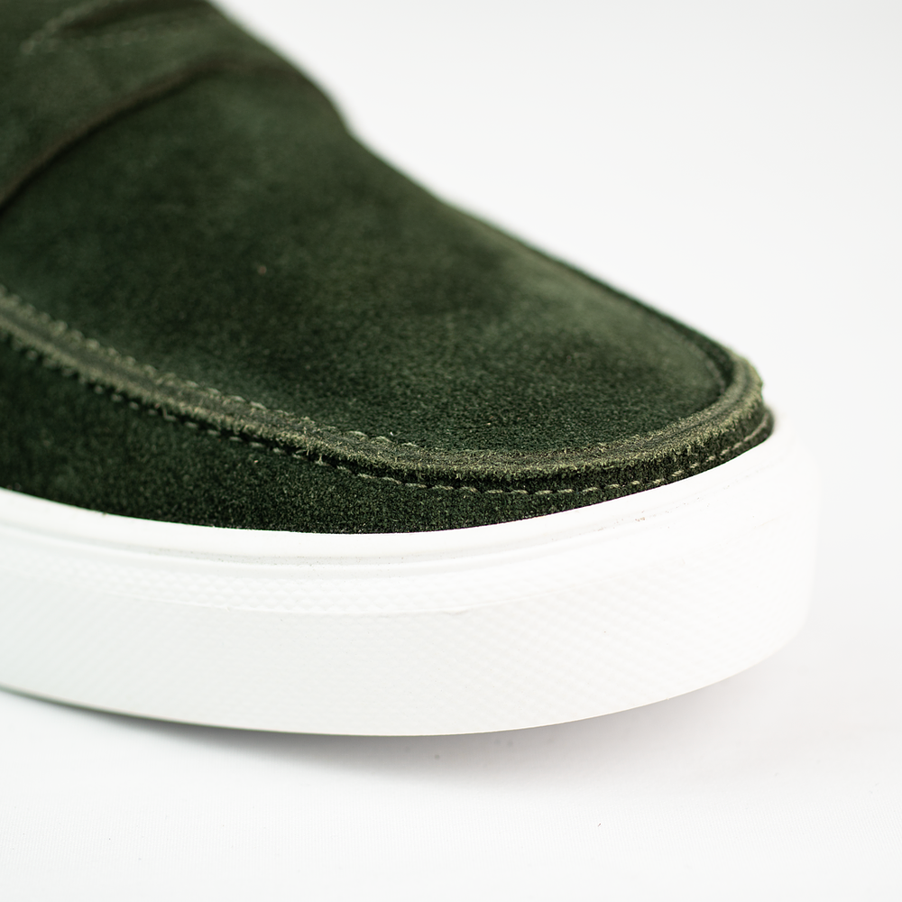 Mocasines para hombre en cuero color verde esmeralda - LORNE