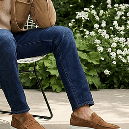 Mocasines para hombre en cuero color miel - LORNE 