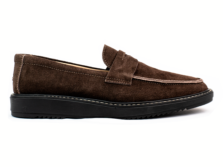 Mocasines para hombre en cuero carnaza - LORNE 𝒮𝒾𝑔𝓃𝒶𝓉𝓊𝓇𝑒 - Color chocolate 1
