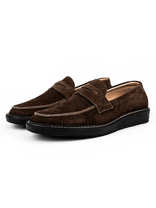 Mocasines para hombre en cuero carnaza - LORNE 𝒮𝒾𝑔𝓃𝒶𝓉𝓊𝓇𝑒 - Color chocolate