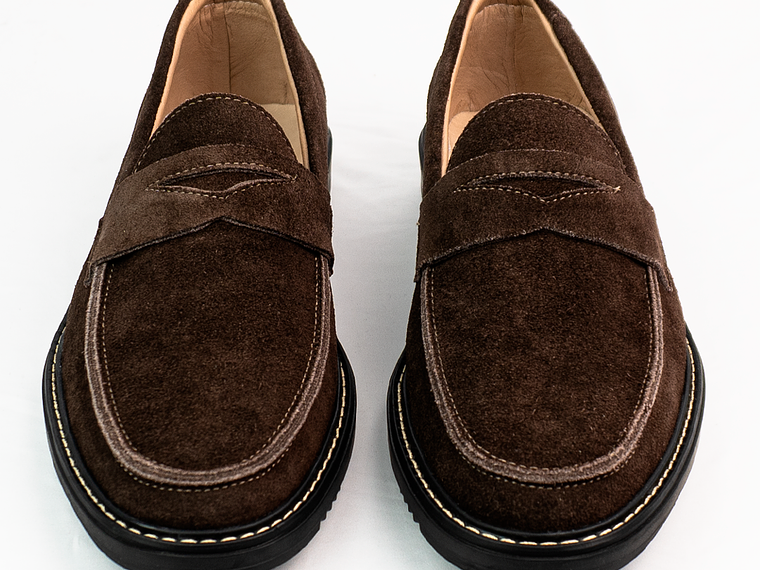 Mocasines para hombre en cuero carnaza - LORNE 𝒮𝒾𝑔𝓃𝒶𝓉𝓊𝓇𝑒 - Color chocolate 3