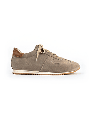 Tenis para mujer en cuero carnaza color Beige - INVE