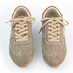 Tenis para mujer en cuero carnaza color Beige - INVE