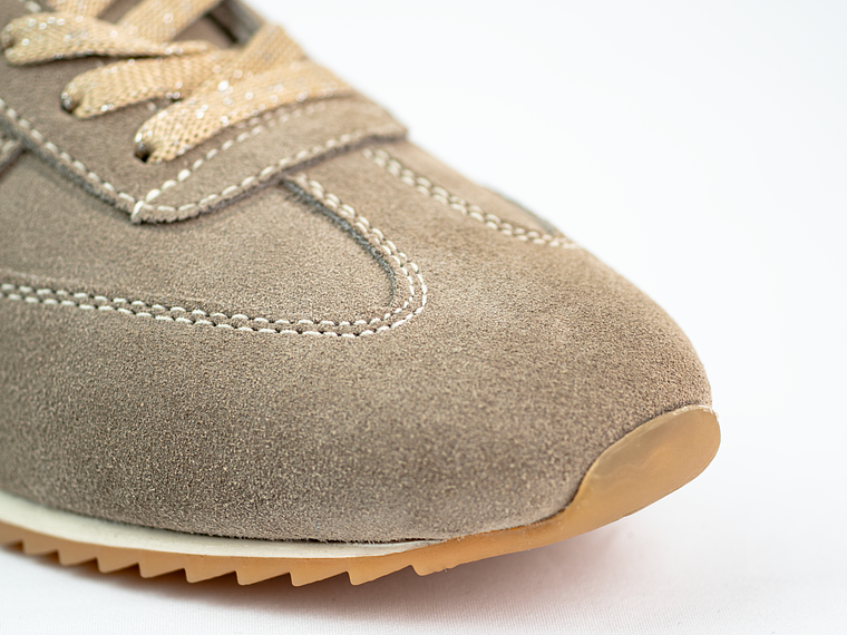 Tenis para mujer en cuero carnaza color Beige - INVE 5