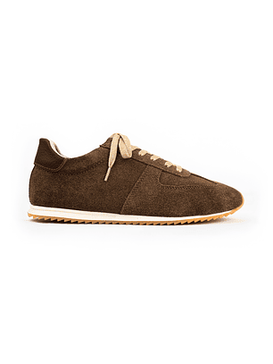 Tenis para mujer en cuero carnaza color chocolate - INVE