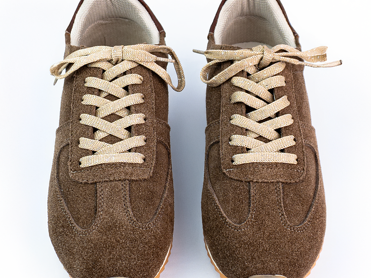 Tenis para mujer en cuero carnaza color chocolate - INVE 4