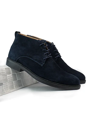 Botas para hombre en cuero carnaza color azul - CALLUM- COPIAR