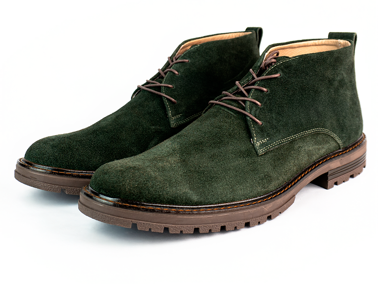 Botas para hombre en cuero carnaza - PÁRAMO - Color esmeralda 2