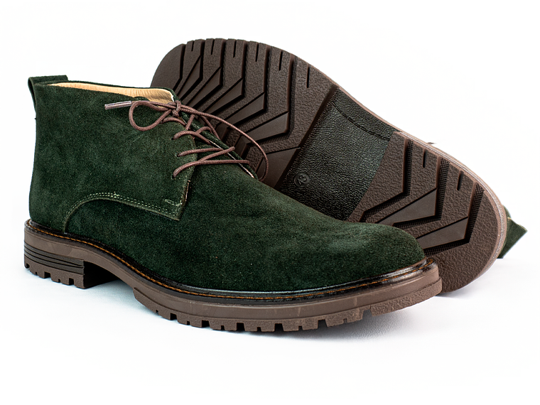 Botas para hombre en cuero carnaza - PÁRAMO - Color esmeralda 3