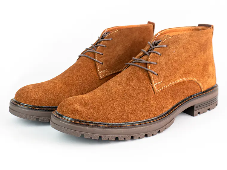 Botas para hombre en cuero carnaza - PÁRAMO - Color terracota 2