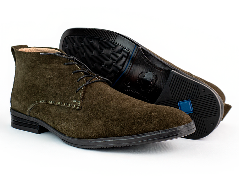 Botas para hombre en cuero carnaza - CÓNDOR - Color Verde oliva 2