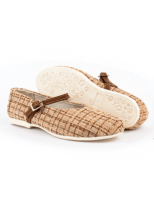 Bailarinas para mujer en lona – LIRIA - Color trigo