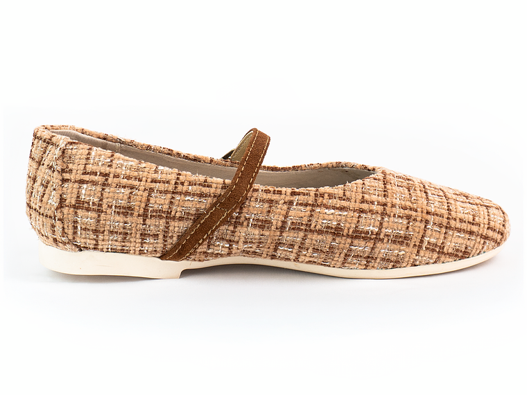 Bailarinas para mujer en lona – LIRIA - Color trigo 1