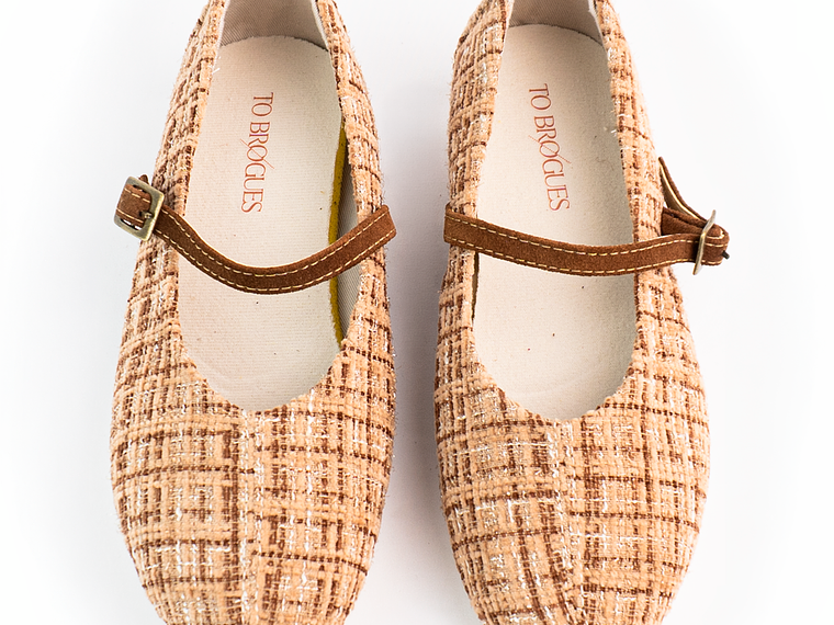 Bailarinas para mujer en lona – LIRIA - Color trigo 4